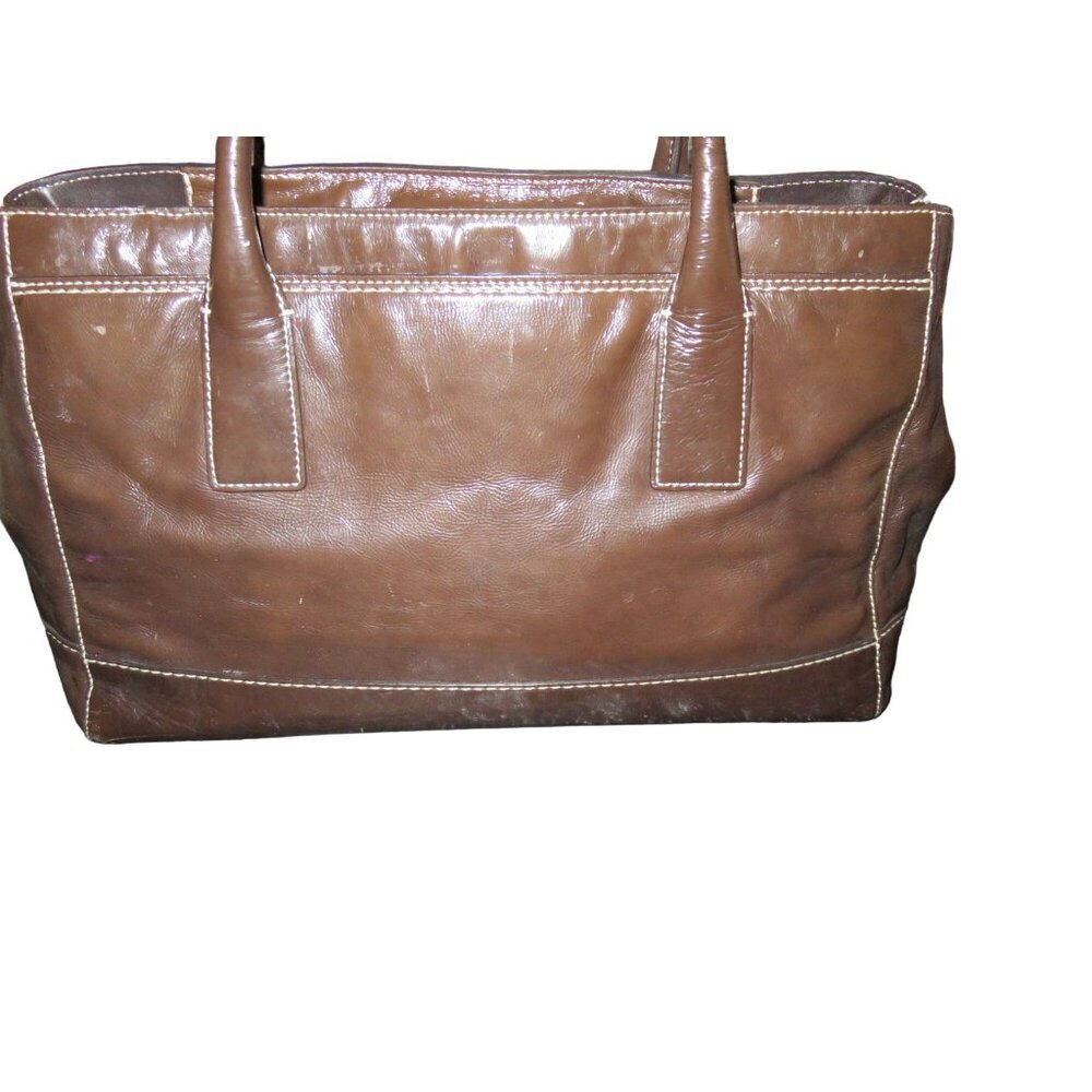 COACH 2007 Vintage 11789 Madeline Brown Patent Leather Double Handle Satchel - Picture 2 of 12